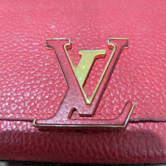 Authentic Louis Vuitton Taurillon Portefeuille Capucines Wallet in Red - Picture 3 of 15